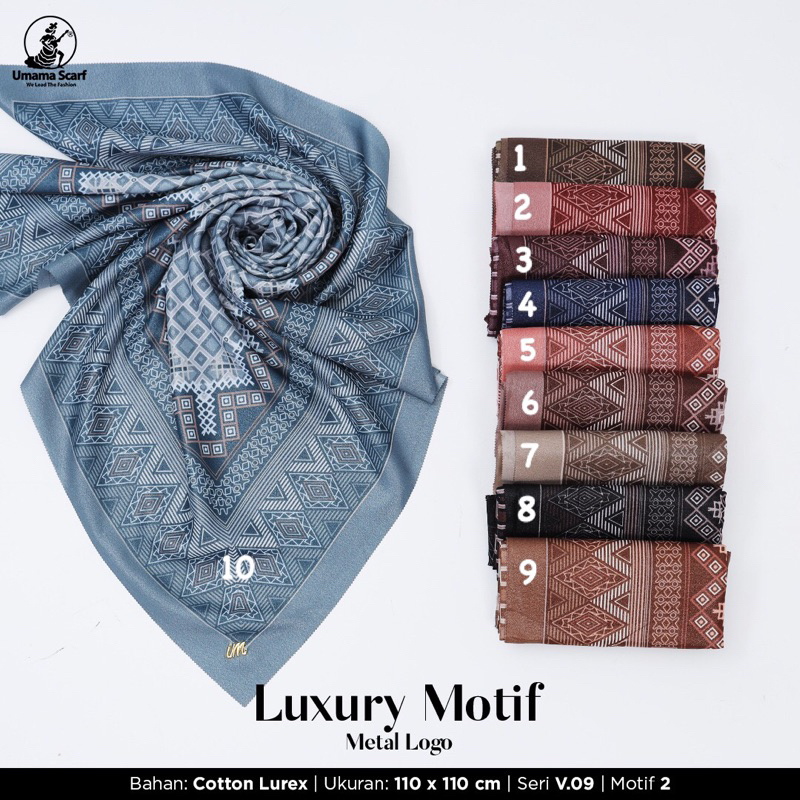 HIJAB SEGIEMPAT LUXURY MOTIF ICON METAL LOGO V.09