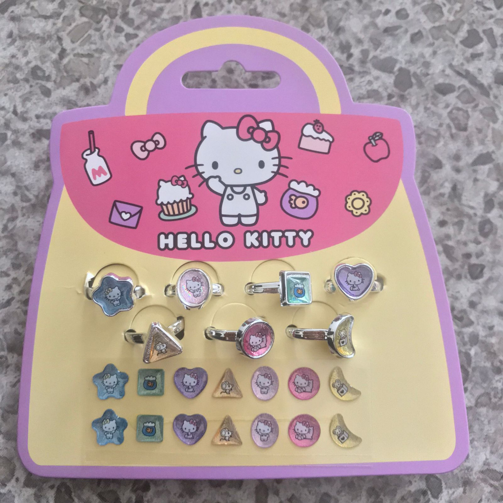 Cincin hello kitty anak lucu murah import original cincin bintang bulan hati oval