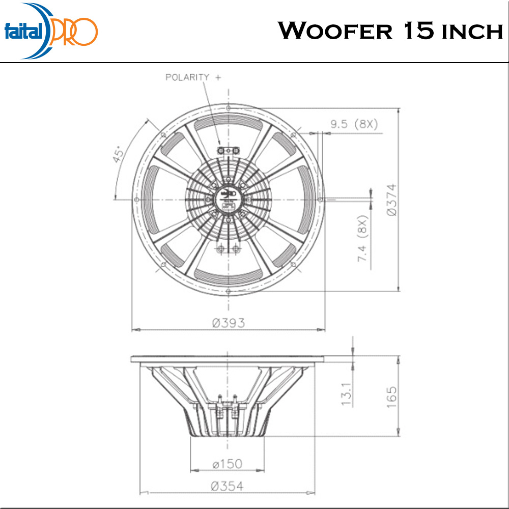 Faital Woofer Speaker Komponen 15 inch 15PR400 8 ohm