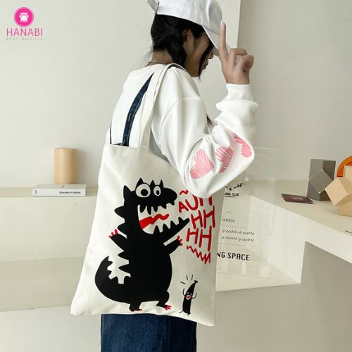 HANABI-tas totebag DINO tas wanita tas jalanjalan tas murmer