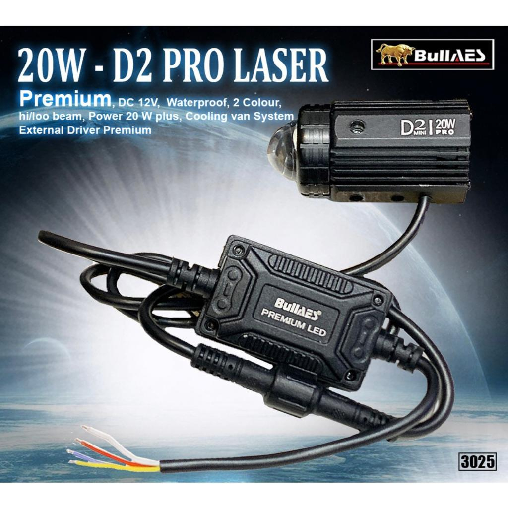 ORIGINAL AES Lampu Laser Foglamp D2 AES PRO 20W superbright Hi Low Beam 3 Mode PREMIUM I Lampu Laser D2 Mini 20W 2 Warna