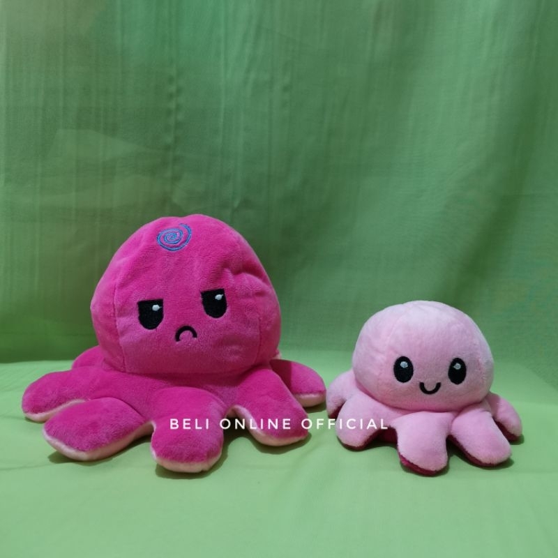 Boneka Bolak Balik Octopus Cumi Bahan Halus Boneka Viral Gurita Emot Versi Imut Termurah