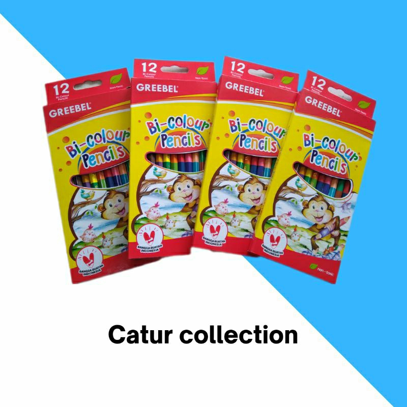 

Pensil Warna Greebel Bi-Colour Pencils Isi 12 (24 warna)