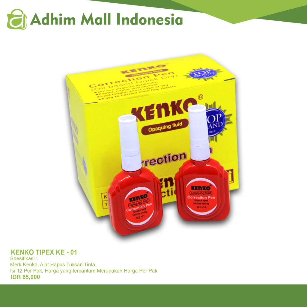 

Tipex Cair Kenko Correction Fluid KE - 01 12 Tipex