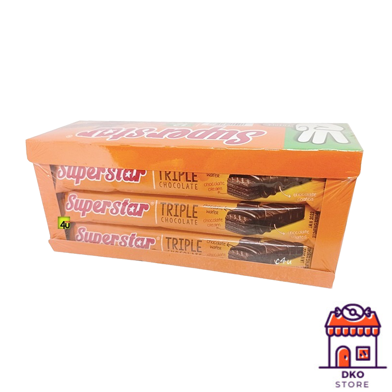 

SUPERSTAR Triple Choco Wafer 1 Box Isi 12 pcs 18gr Cokelat Coklat Snack Original Makanan Ringan