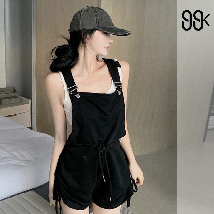 Casual Short Drawstrings Jumpsuits with Front Pocket 1498 (S/M/L/XL)