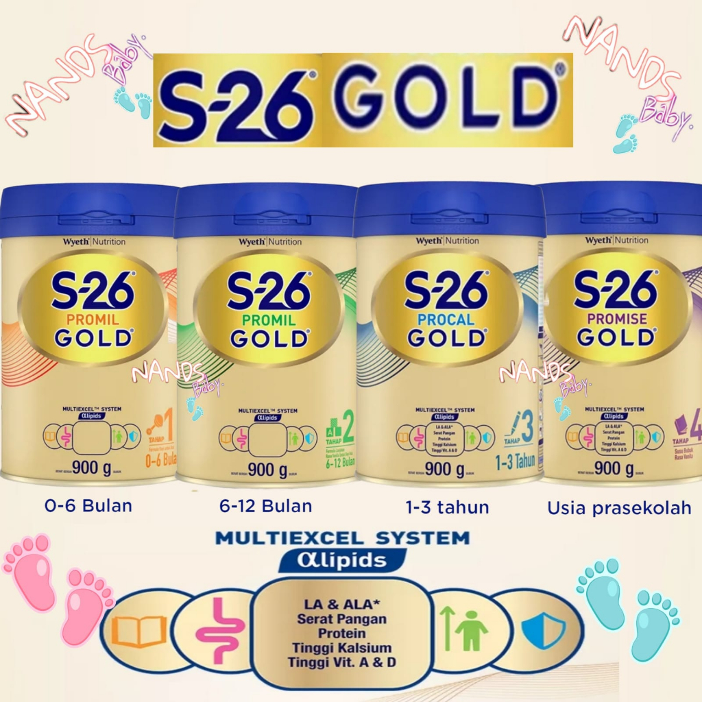 S26 | S-26 Gold Tahap 1, 2, 3, 4 | S-26 Promil Tahap 1 & 2 PROCAL PROMISE GOLD 900GR