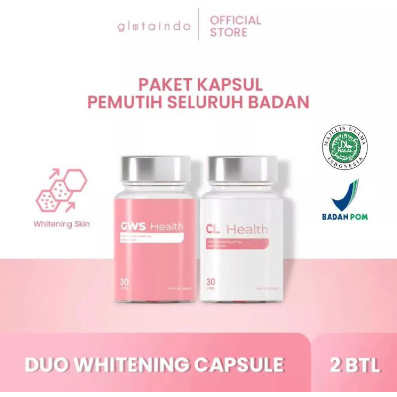 TERLARISSSSS DUO WHITENING 40 KAPSUL GWS Skin CL Skin 7x Extra Whitening Skin Booster Kapsul Pemutih