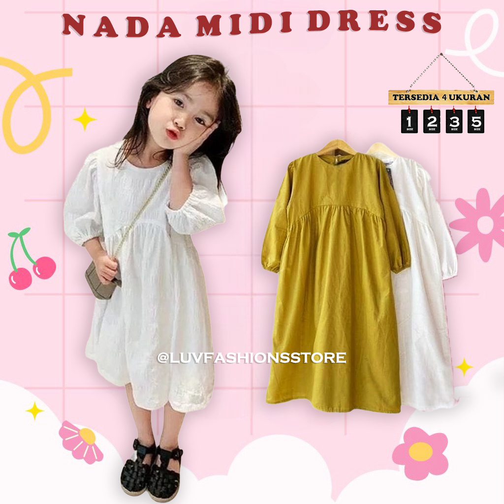 IL - FASHION MUSLIM ANAK / NADA MIDI DRESS KIDS CREPE PREMIUM