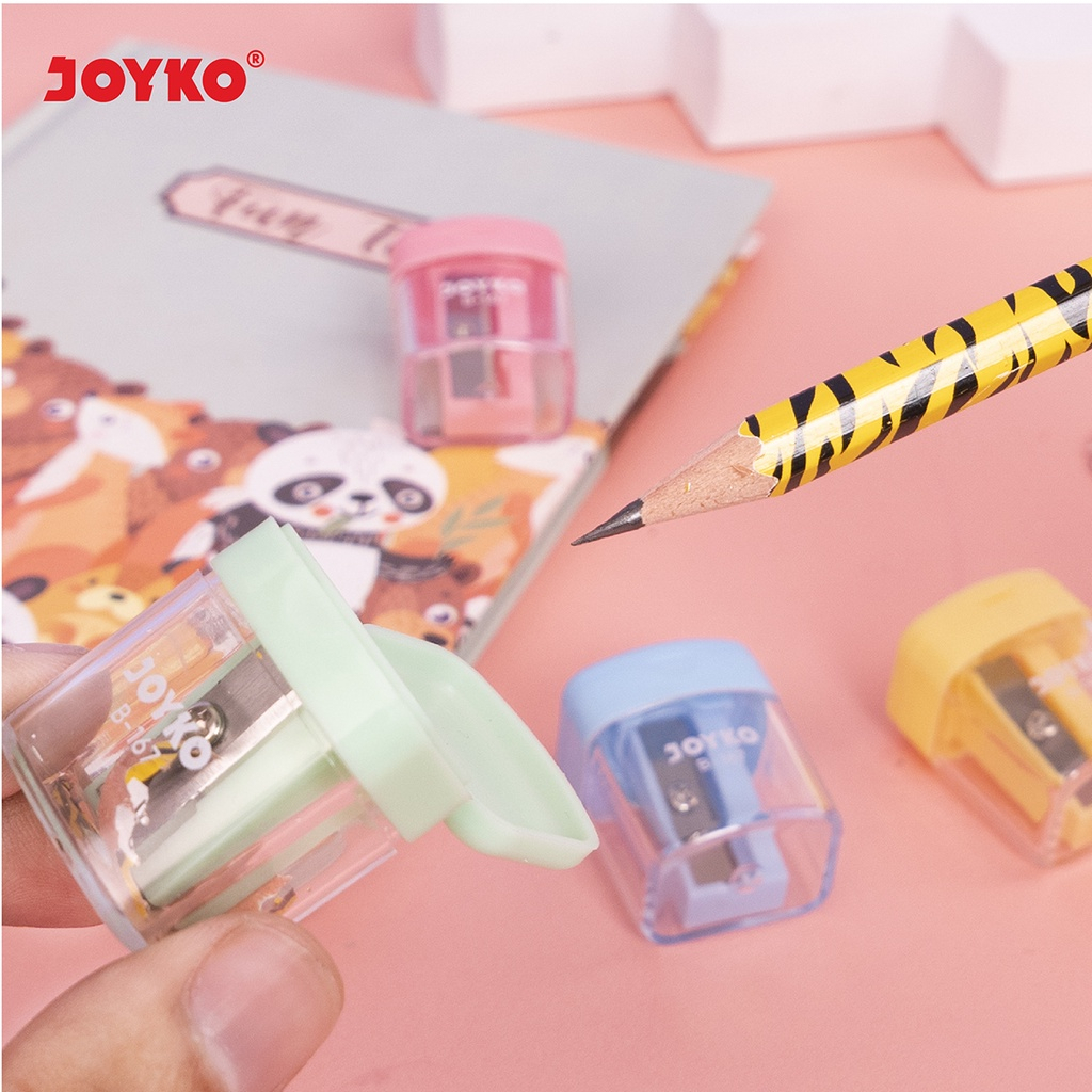 Rautan Tabung Joyko B-167 Kotak Pastel  Sharpener Joyko Pastel Color Pensil Kayu