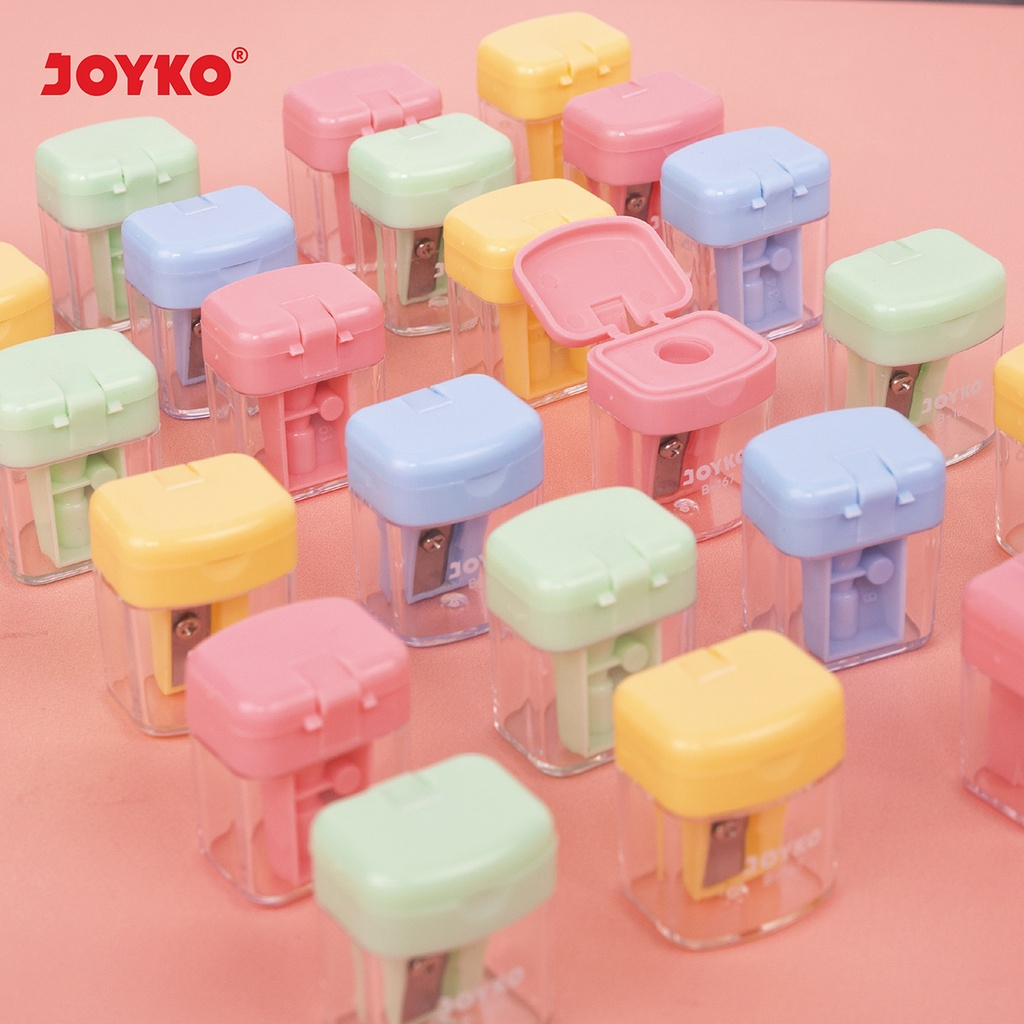 Rautan Tabung Joyko B-167 Kotak Pastel  Sharpener Joyko Pastel Color Pensil Kayu