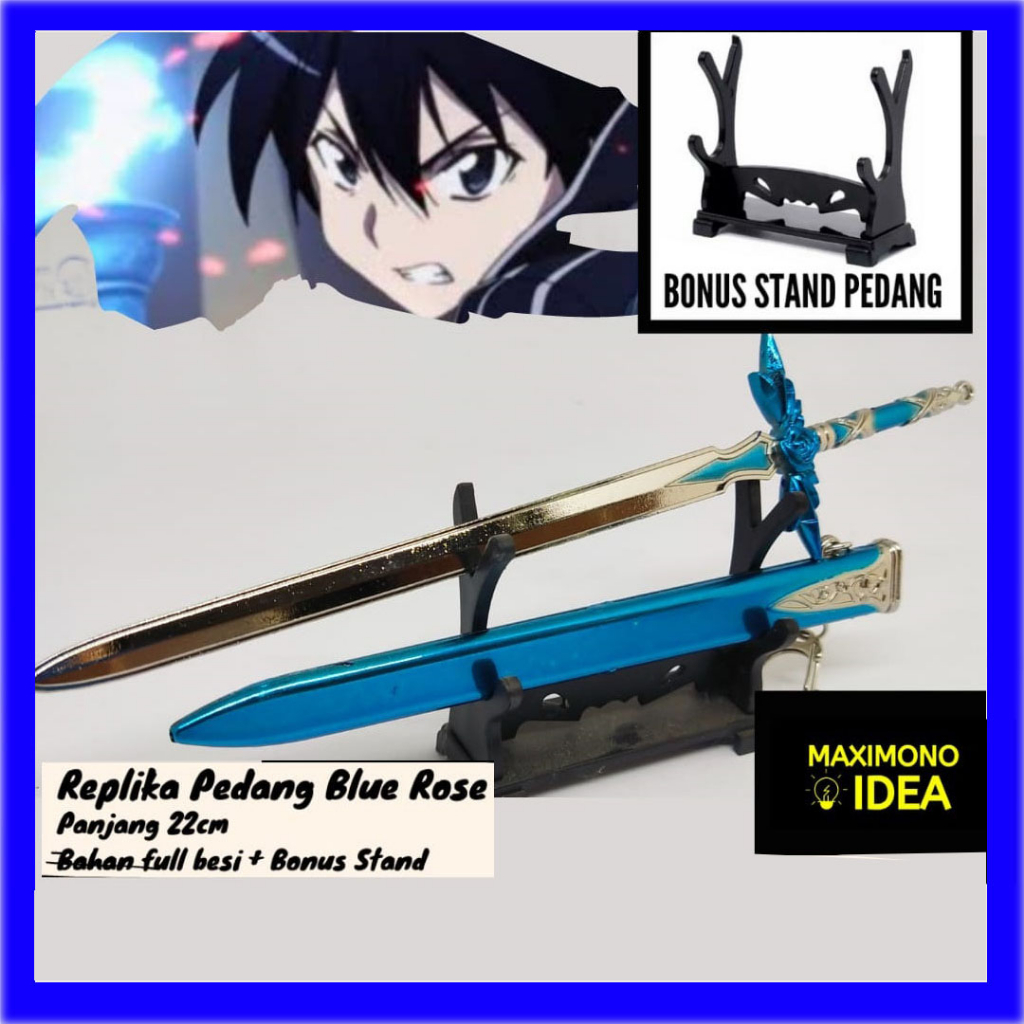 Gantungan Kunci Pedang Anime Sword Art Online Blue Rose