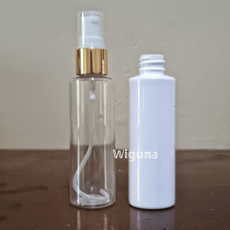 Botol Pump Treatment 60ml / Botol Rf 60ml Tutup Spray Ring Alumunium gold