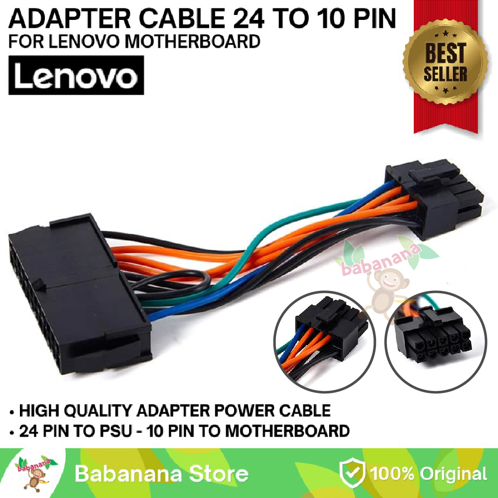 Kabel Motherboard Lenovo 24 to 10 Pin Psu Konverter Adapter Power ATX