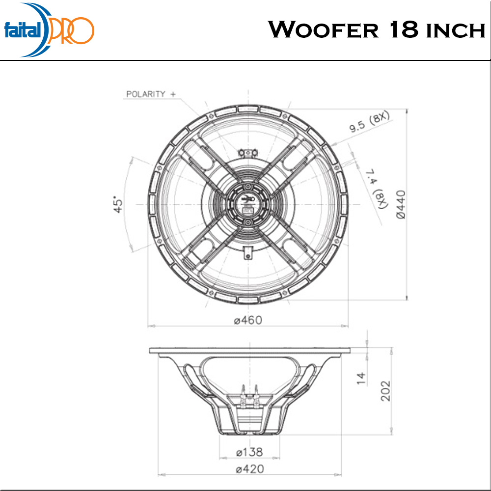 Faital Woofer Speaker Komponen 18 inch 18HP1022 8 ohm