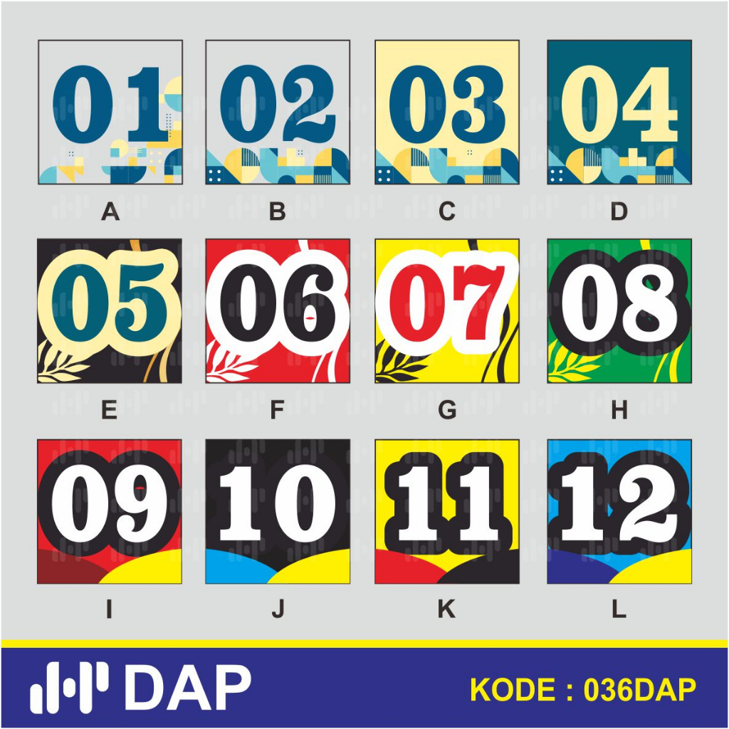 

036 - STICKER NOMOR MEJA - VYNIL - TERBAIK