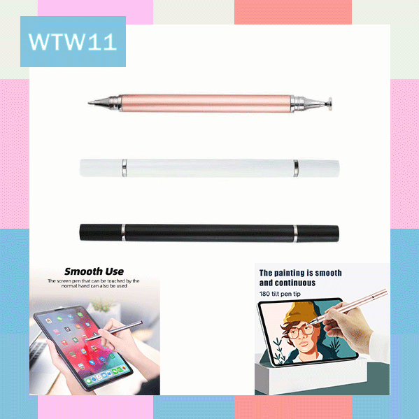 WTW11 Stylus Pen Ballpoint 2in1 Universal Touch Screen Pen Untuk Home Schooling Drawing