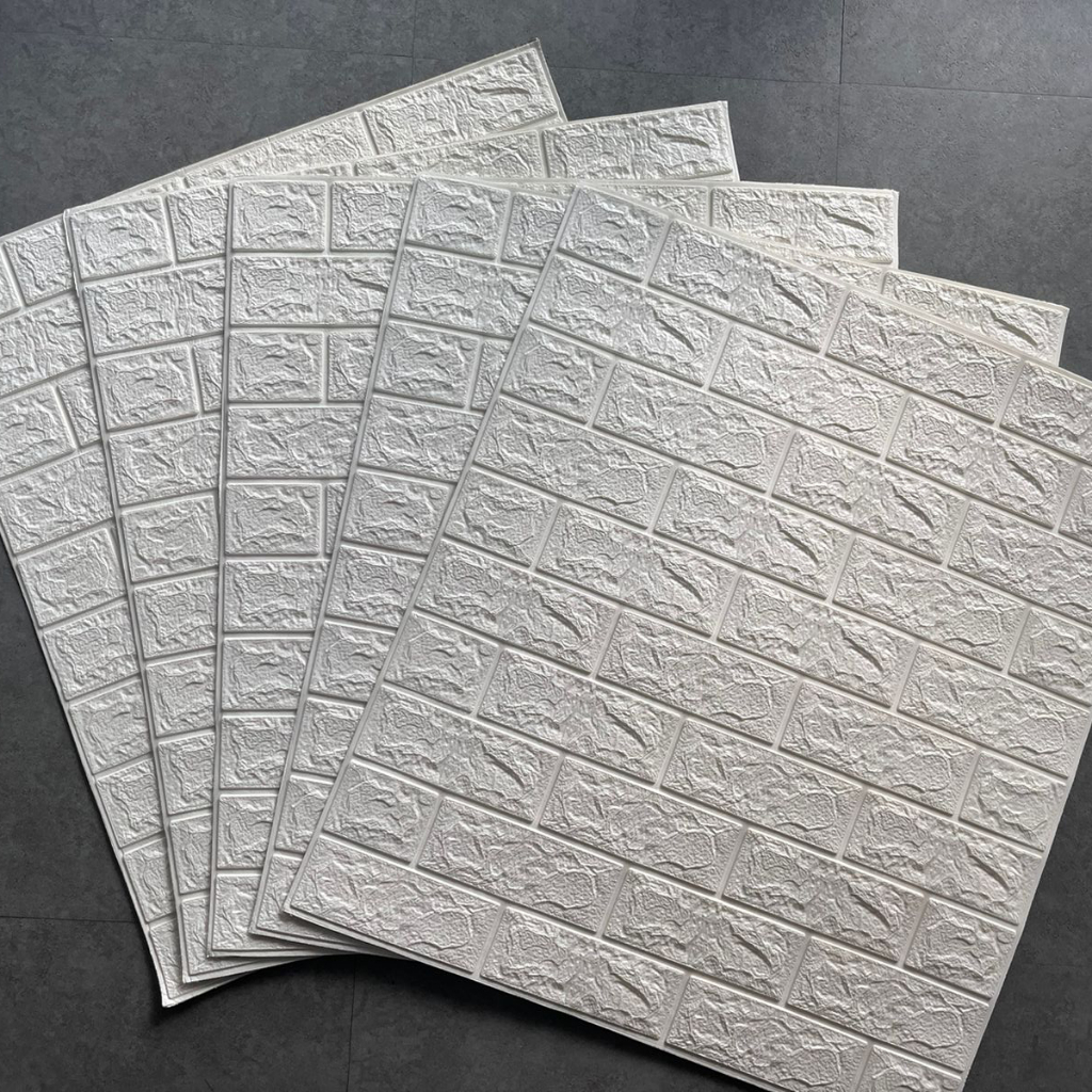 Wallpaper Foam 3D Bata Putih| WARNA BELANG