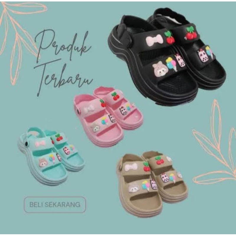 35-42 Sandal Wanita Terbaru/Sepatu Sendal Wedges Karet Jelly Import SANDAL FUJI TINGGI TEBAL 321M/Se