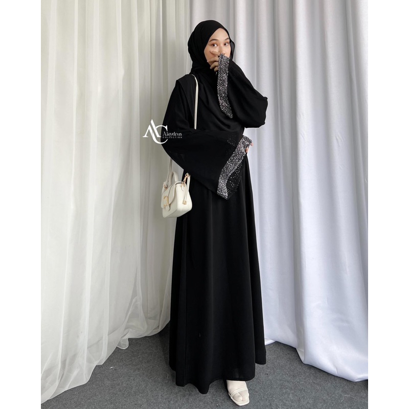 Abaya Turkey Hitam Gamis Dress Saudi Bahan Jetblack 864