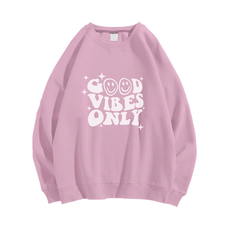 GOOD VIBES ONLY SWEATER CREWNECK PRIA WANITA Size M-XXL