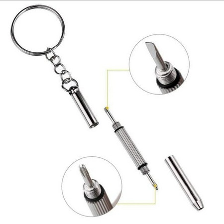 GANTUNGAN KUNCI OBENG EMERGENCY 3 IN 1 OBENG KACA MATA SCREWDRIVER EMERGENCY SERBAGUNA