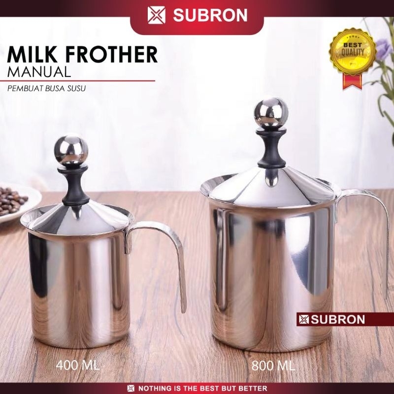SUBRON Milk Frother Double Mesh Milk Floater Foam Foamer Maker 400ml / 800ml Milk Coffee