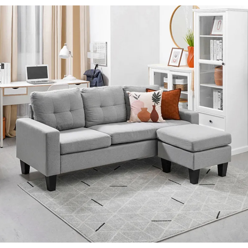 Informa Albris Sofa Sudut Fabric - Abu-abu