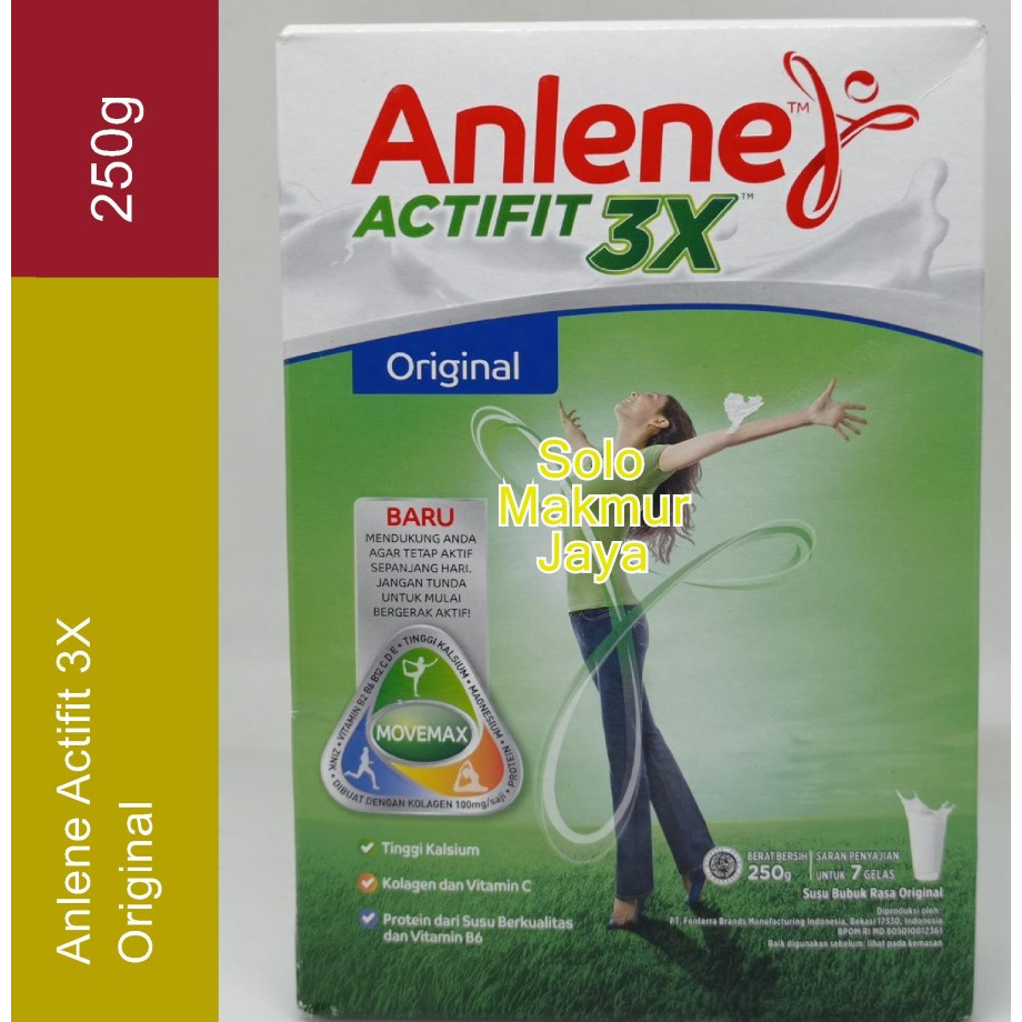 

Anlene Actifit 3X Susu Bubuk Dewasa Original 250g - Tulang & Sendi 250 gr