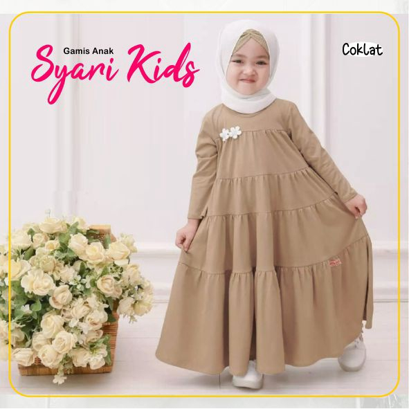 TANPA PITA GAMIS SYARI ANAK / GAMIS ANAK PEREMPUAN / GAMIS ANAK RUMBAI