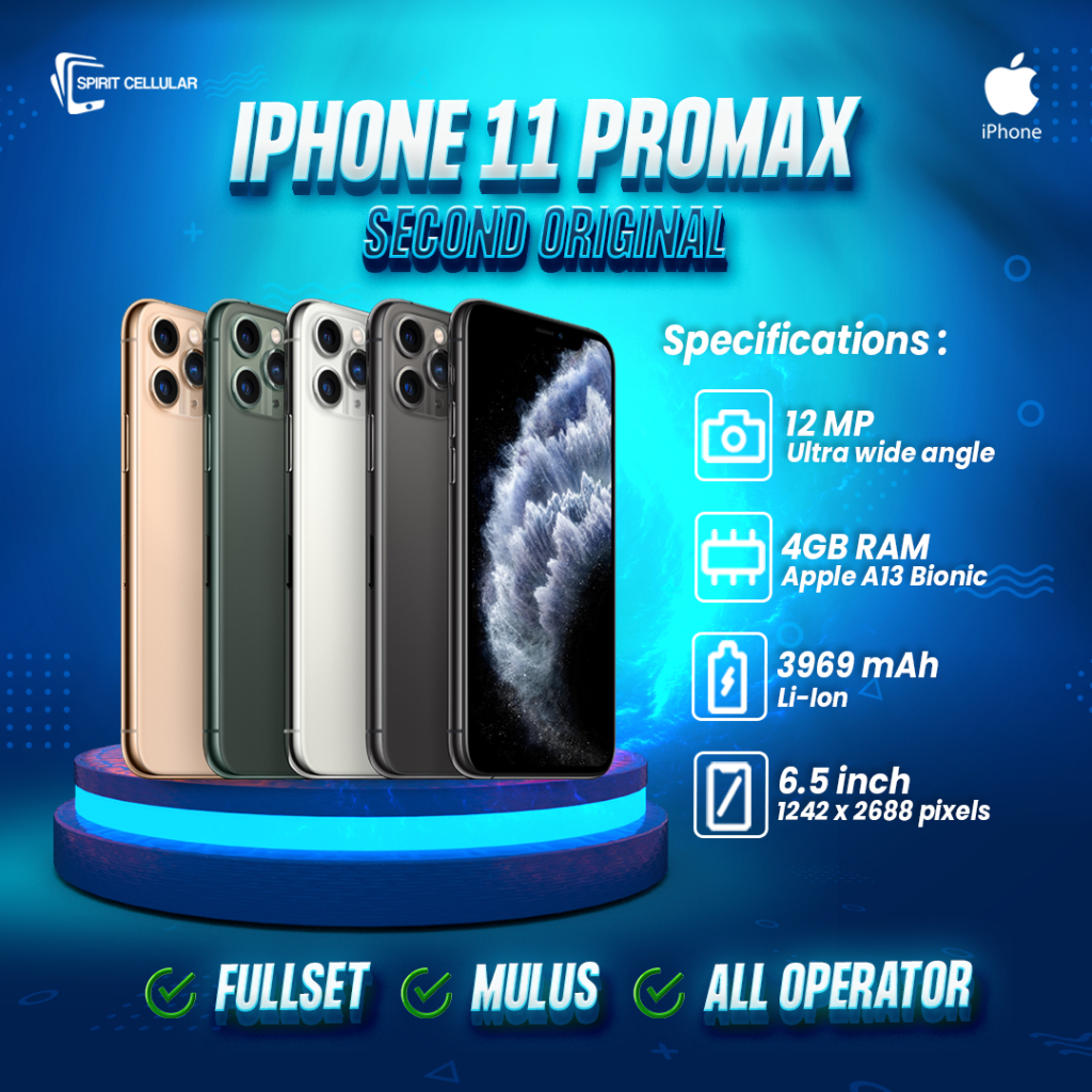 Iphone 11 Pro Max 256gb Iphone Bekas Original 100% No Minus Mulus Fullset