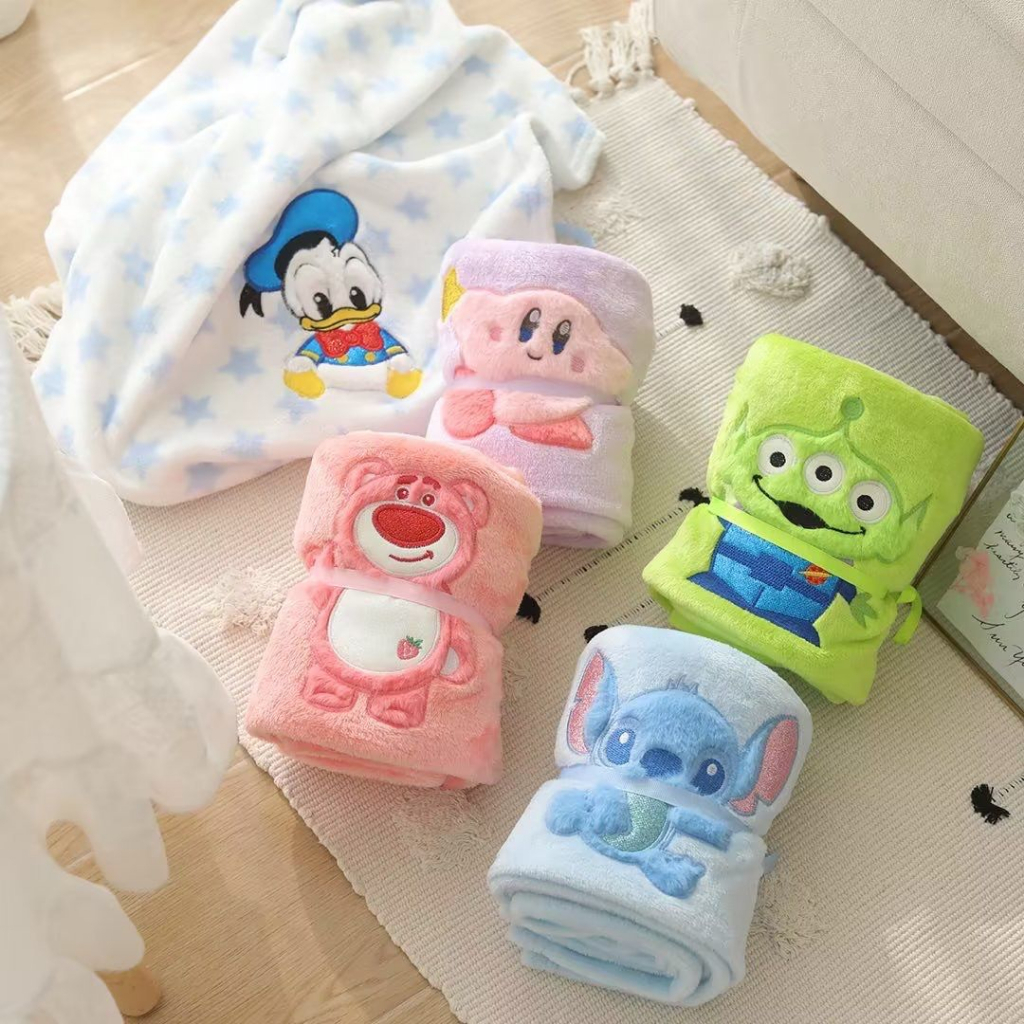 SELIMUT ANAK LOTSO KIRBY SULLEY MIKE STITCH DONALD DUCK MICKEY MOUSE ALIEN BLANKET IMPOR