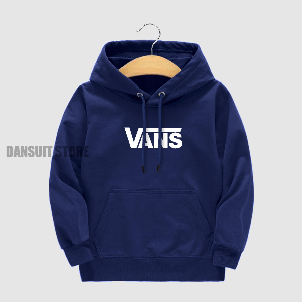 Sweater Hoodie Anak Laki-laki/Perempuan Usia 4-13 Tahun Hoodie Anak Motif Logo VANS Bahan Tebal Premium