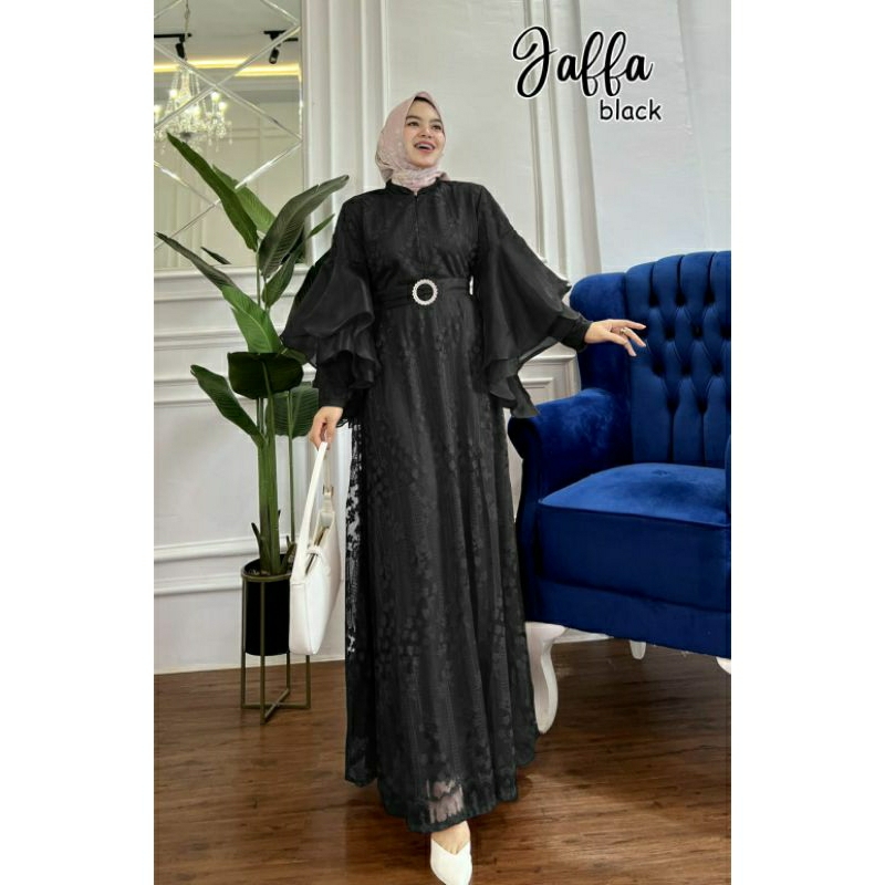 Jaffa Maxy, GAMIS LEBARAN CANTIK MODIS FIT XXL LD 110 BAHAN BROCADE MALIKA IMPORT FURING MIX ORGANZA ZIPPER BUSUI TERMURAH TERLARIS OOTD