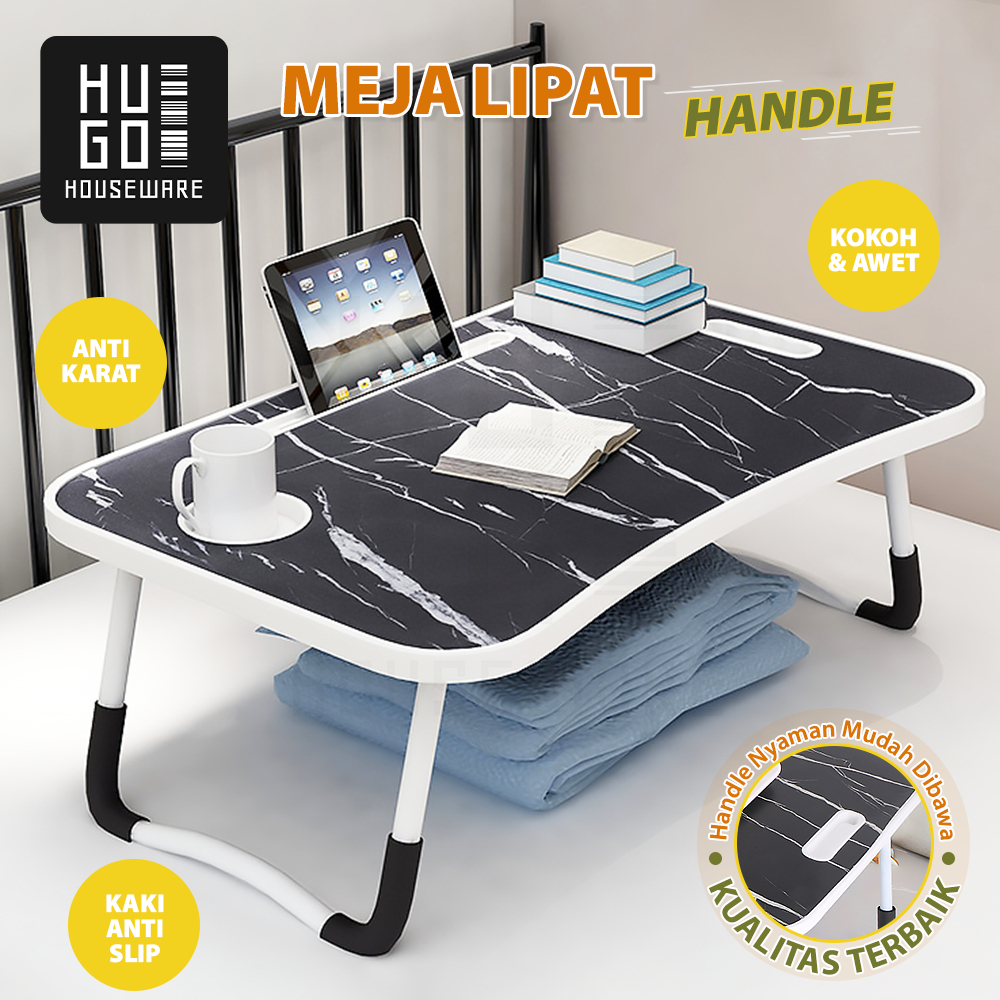 Meja Belajar Anak Portable dengan Handle / Meja Lipat Laptop Serbaguna Anti Air HUGO