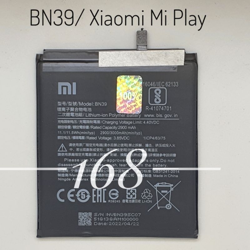 Baterai Batre BN39 BN 39  Xiaomi Mi Play Original Battery Batere