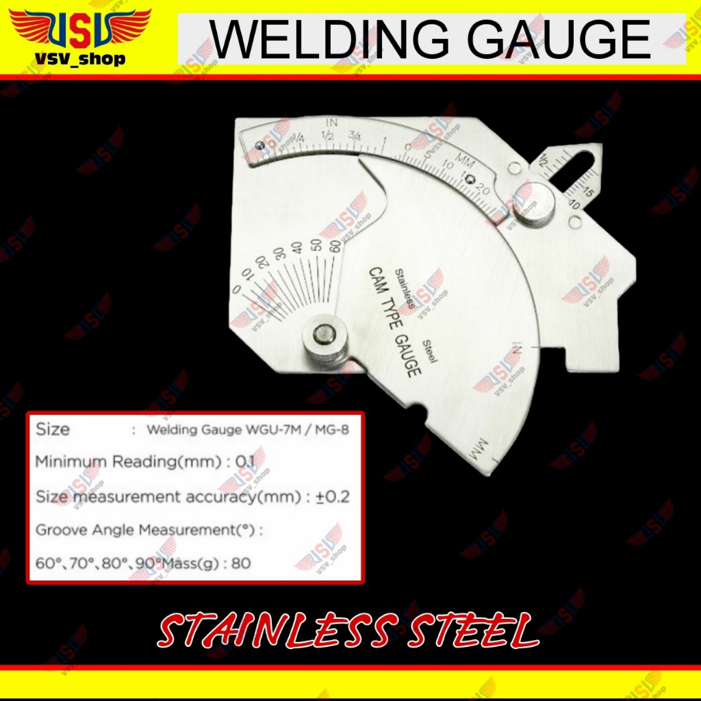 Welding Gauge MG-8 Alat ukur ketebalan las Inspection Cam Tipe Gauge