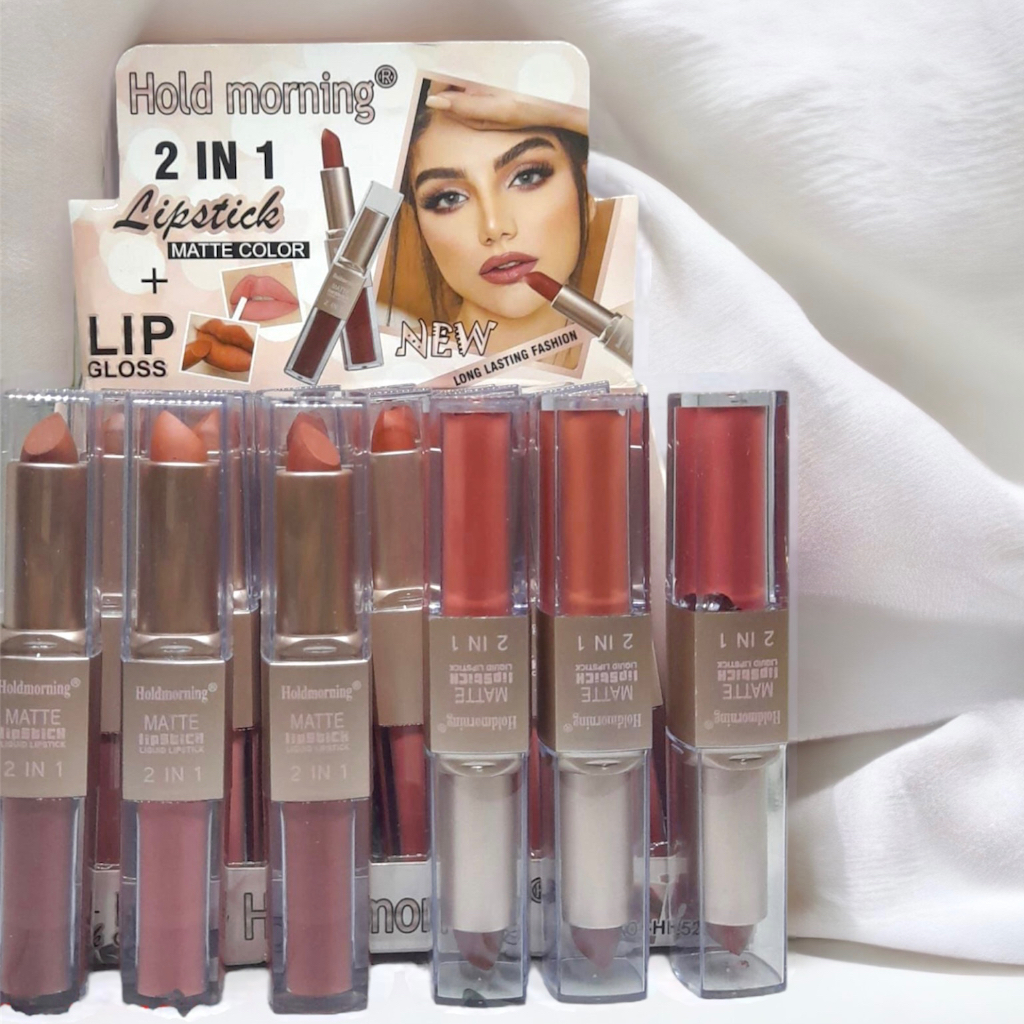 [Per Batang] Lipstick 2in1 Lipcream Hold Morning Nude 5243