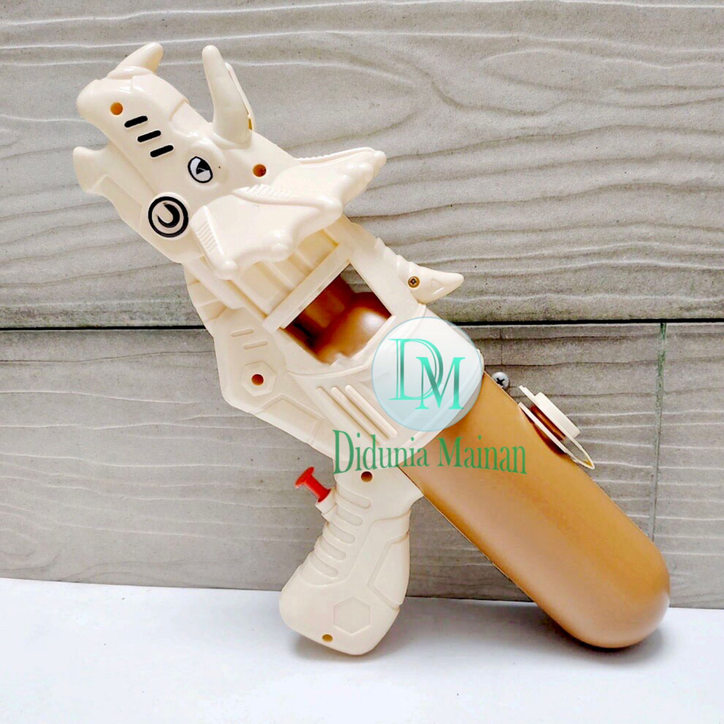 Mainan anak pistol air tembakan karakter kepala dinosaurus water gun dino triceratops