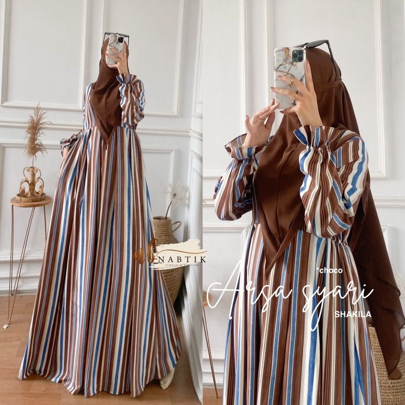 Arsa syari set gamis khimar by nabtik