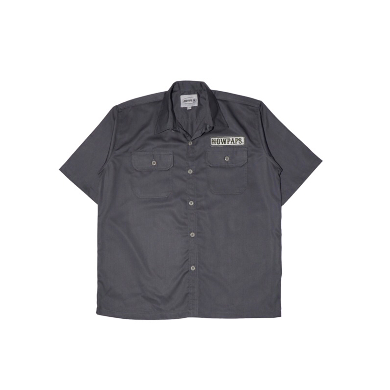 kemeja workshirt unisex charcoal darkgrey/workshirt nowpaps abu tua local brand