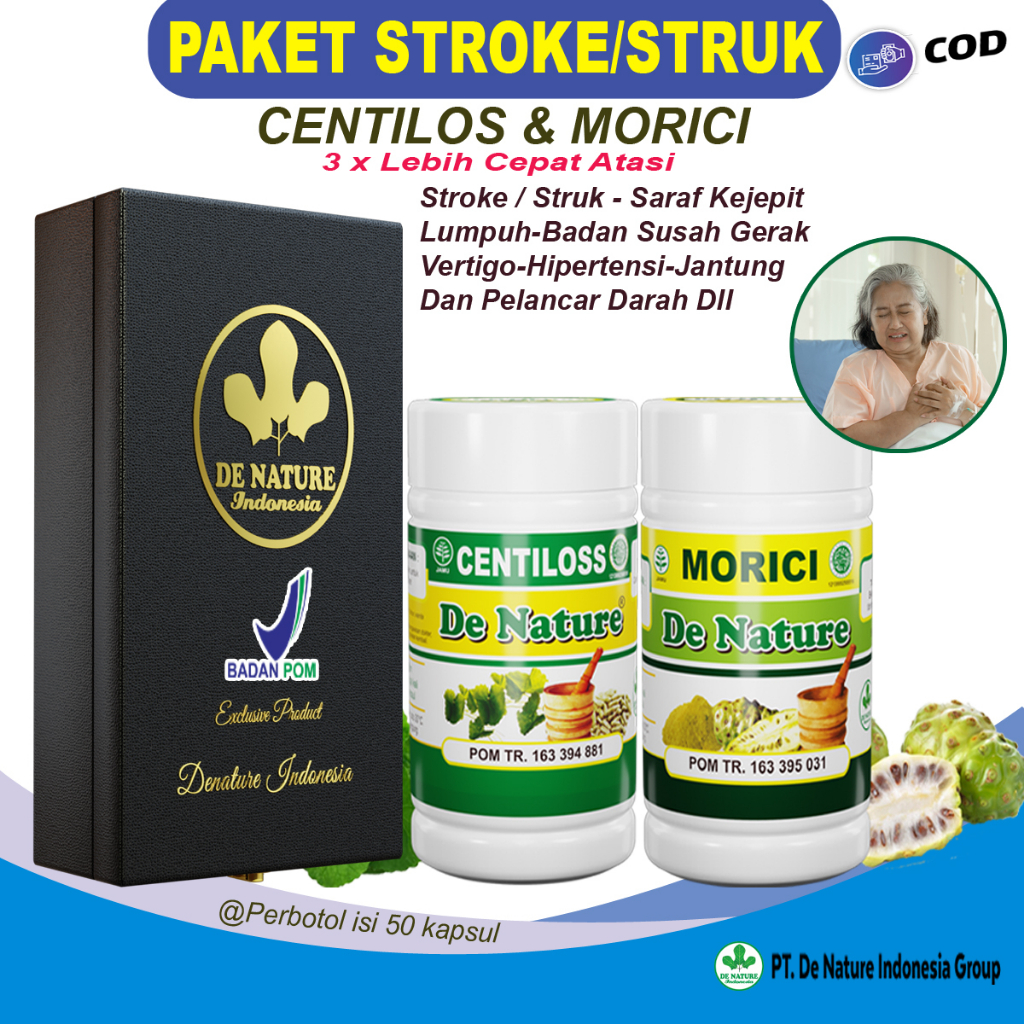 Morici Centilos Paket Obat Herbal Stroke Saraf Kejepit Hipertensi Darah Tinggi Vertigo lumpuh susah 