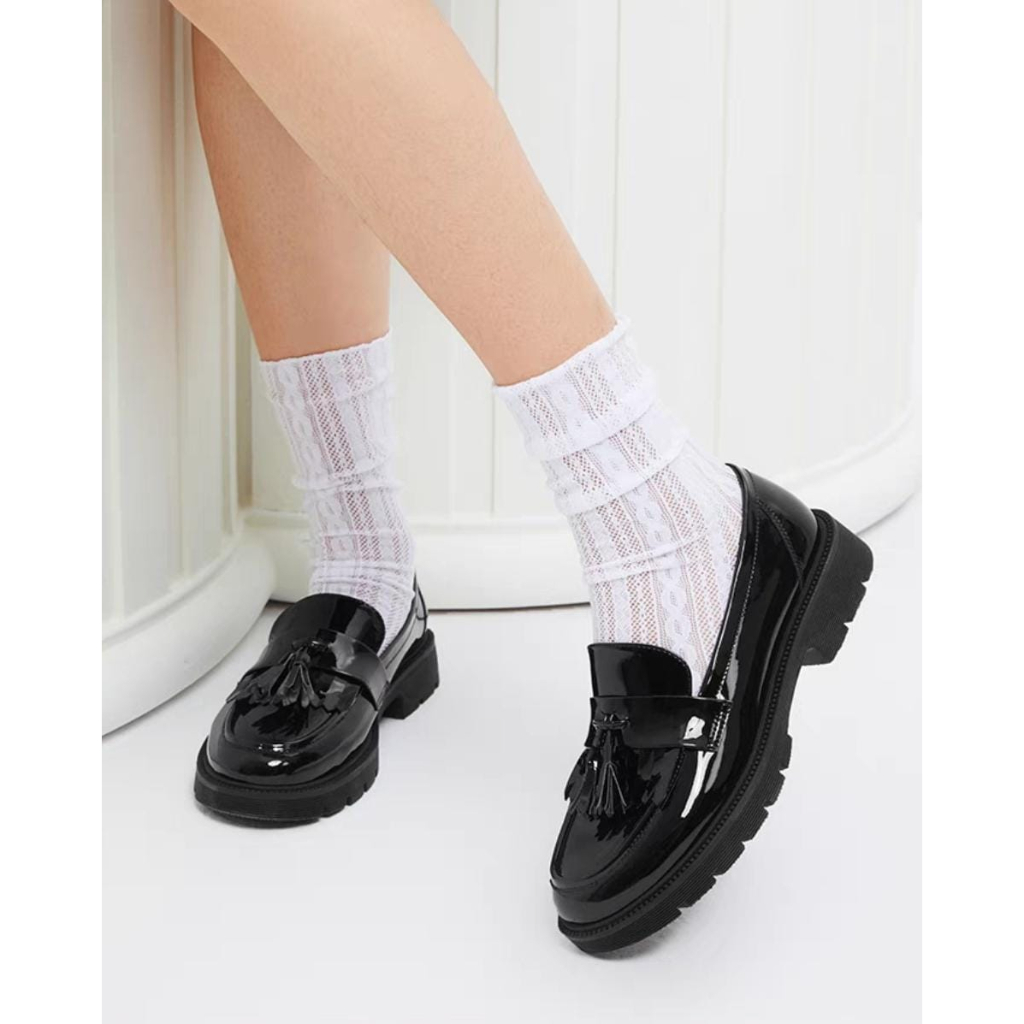 Sepatu Flat Laofers Wanita / Sepatu Docmart Hitam SHEILA 0055