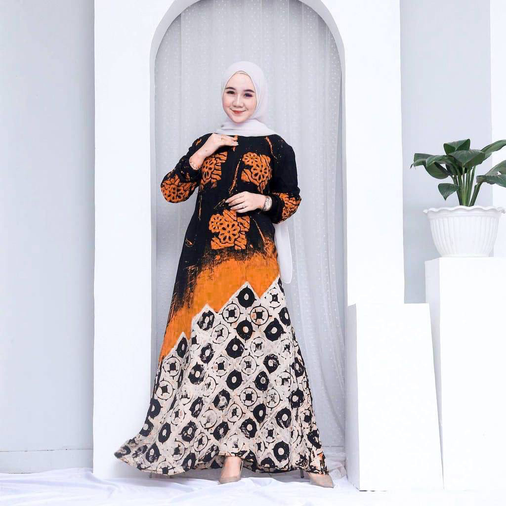 Batikid - Gamis Twill Rayon Malaman - Latto Orange