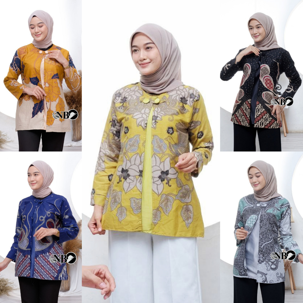 Batik Alina Baju Batik Wanita Modern Atasan Blouse Batik Kerja Kantor Wanita