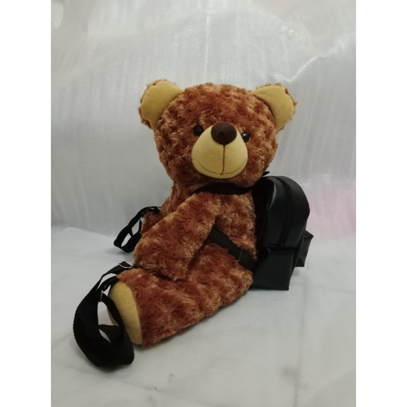 Tas Ransel Gendong Boneka Beruang Coklat Imut Lucu Cute Real pic Bisa COD