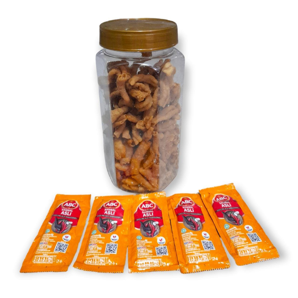 CEMILAN KERIPIK USUS KRISPI / USUS AYAM GORENG KRISPI 170 GRAM KEMASAN TOPLES SEGI ENAM