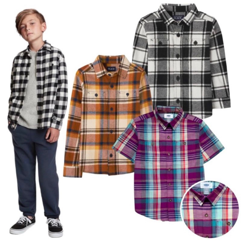 kemeja flannel anak laki laki place dan old navy