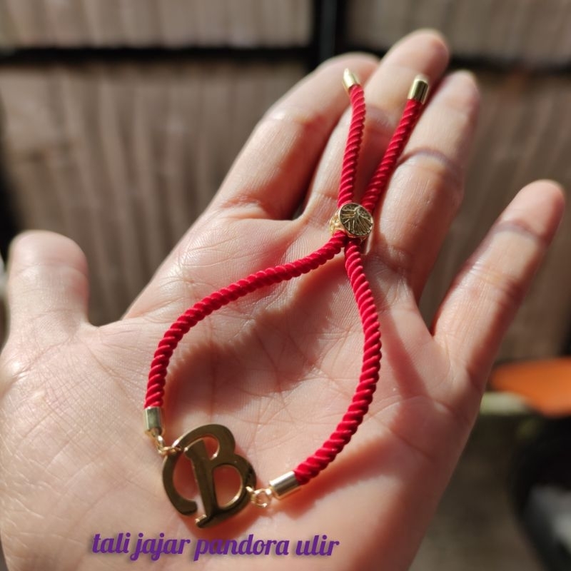 Gelang serut titanium inisial | Gelang huruf titanium