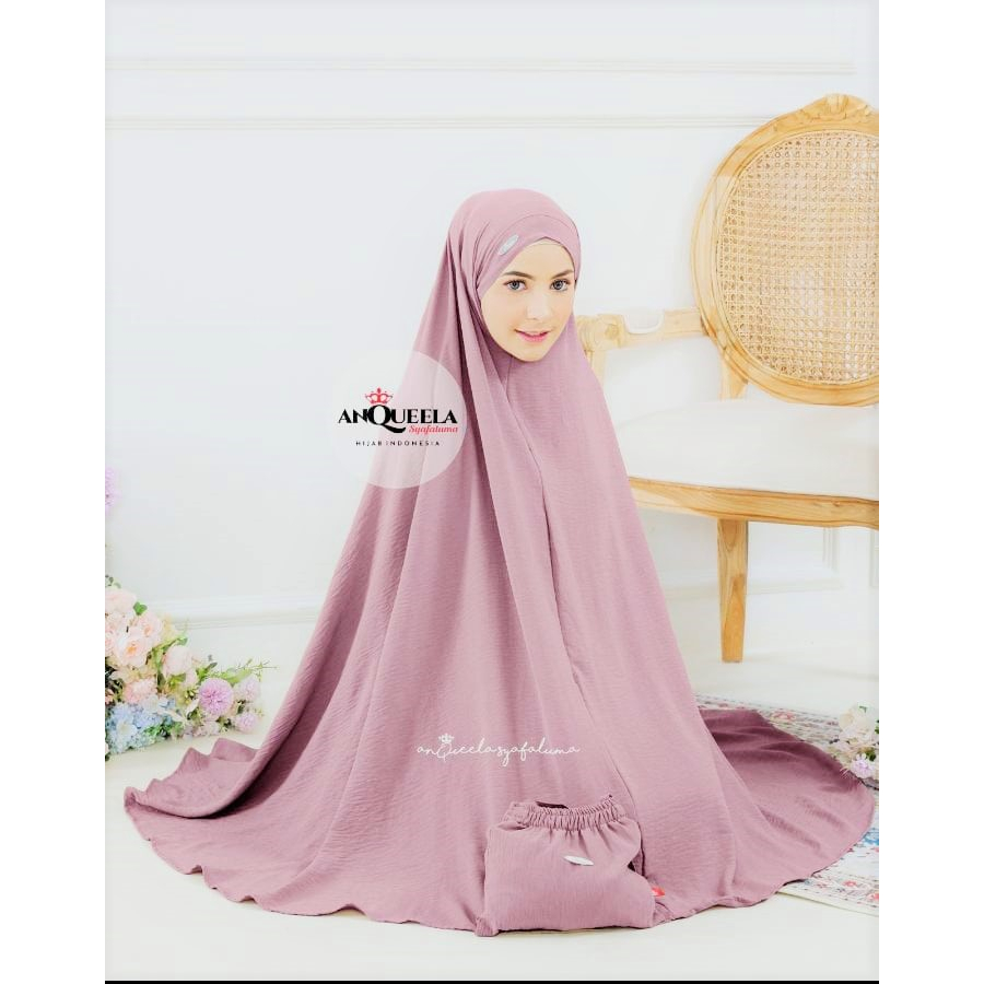 Mukena Dewasa Lesty Jumbo Bahan Crinkel Air Flow By Anqueela